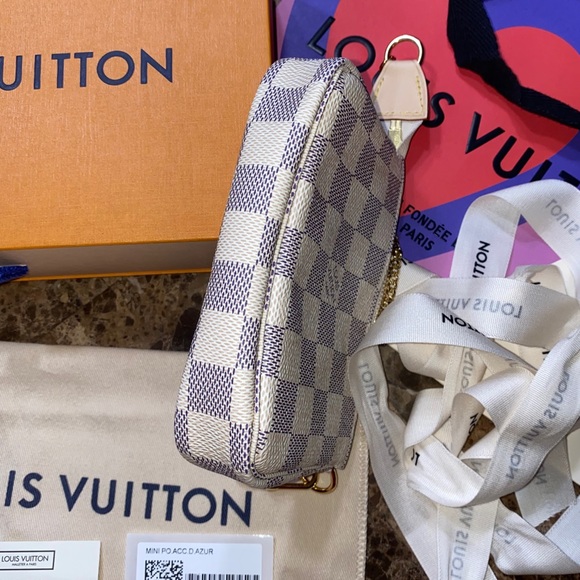 mini Pochette damier azur Discontinued made France brand new full set - Picture 7 of 12